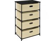 Altra Furniture 7775196 4 Bin Storage End Table Black and Natural