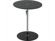 Euro Style Euro Style 21191 Radinka Adjustable Height Round End Side Table in Black Printed Glass