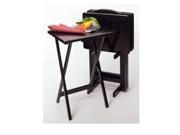 Winsome 22520 5pc TV Table Set 4 Table and Stand Rectangular Black