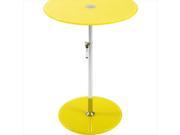 Euro Style Euro Style 21196 Radinka Adjustable Height Round End Side Table in Yellow Printed Glass