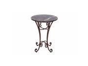 Benzara 74385 Metal Marble Accent Table