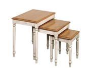 Office Star CC19 3pc. Nesting Tables in Country Cottage Buttermilk Cherry Finish