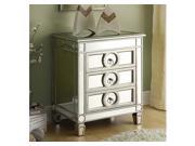 Monarch Specialties I 3701 Mirrored 3 Drawer Accent Table