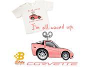 B Elite Designs BDC6STY908 XS C6 I m All Wound Up Youth White Corvette Tee Shirt X Small 2 4 Youth