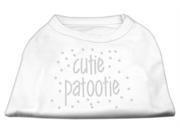 Mirage Pet Products 52 24 MDWT Cutie Patootie Rhinestone Shirts White MD 12