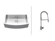 Ruvati RVC2451 Stainless Steel Kitchen Sink and Chrome Faucet Set