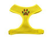 Mirage Pet Products 70 07 SMYW Christmas Paw Screen Print Soft Mesh Harness Yellow Small