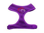 Mirage Pet Products 70 11 XLPR Double Heart Design Soft Mesh Harnesses Purple Extra Large