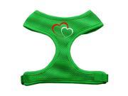 Mirage Pet Products 70 11 MDEG Double Heart Design Soft Mesh Harnesses Emerald Green Medium