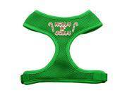Mirage Pet Products 70 14 LGEG Holly N Jolly Screen Print Soft Mesh Harness Emerald Green Large