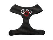 Mirage Pet Products 70 17 XLBK Peace Love Bone Design Soft Mesh Harnesses Black Extra Large