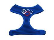 Mirage Pet Products 70 17 XLBL Peace Love Bone Design Soft Mesh Harnesses Blue Extra Large