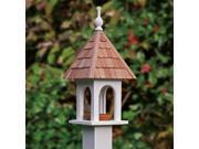 Lazy Hill 41550 Loretta White Solid Cellular Vinyl Bird Feeder with Natural Redwood Shingle Roof