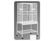 HQ 13221pw 32 in. x 21 in. Single Aviary with Cart Stand Pure White
