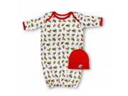 Spencers H922B 0 6 Spencers Christmas Gown Cap Set 0 6 Months