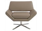 Euro Style 05007TPE Carlotta Lounge Chair Taupe Stainless Steel