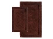 Chesapeake 37652 2 Piece Olympia Bath Rug Set 21 in. x 34 in. 24 in. x 40 in. Chocolate color