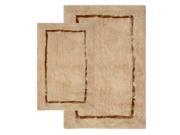 Chesapeake Merchandising 35201 2 Piece Greenville Bath Rug Set 21 in. x 34 in. and 17 in. x 24 in. Sand color