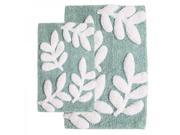 Chesapeake Merchandising 35142 2 Piece Monte Carlo Bath Rug Set 21 in. x 34 in. and 17 in. x 24 in. Moonstone and White