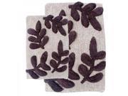 Chesapeake Merchandising 35143 2 Piece Monte Carlo Bath Rug Set 21 in. x 34 in. and 17 in. x 24 in. Linen and Chocolate