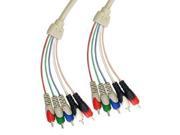 CableWholesale 10V2 13106 RCA Component Video With Audio Cable 3 RCA Male RGB and 2 RCA Male Audio 6 foot