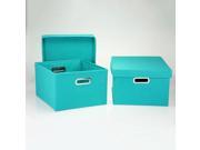 Household Essentials 10KDAQU 1 8 in. H Nested Boxes Aqua