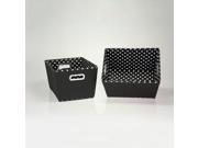 Household Essentials 17KDBLK 1 8 in. H Two Toned Small Tapered Bins with White Mini Dots