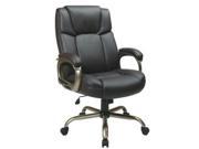 Office Star ECH12801 EC1 Executive Espresso Eco Leather Big Mans Chair with Coated Padded Loop Arms and Cocoa Metal Base. Supports up to 350 lbs Espresso Eco L