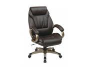 Office Star ECH30621 EC1 Executive Eco Leather Chair with Padded Arms and Coated Base Cocoa Espresso