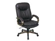 Office Star ECH83501 EC1 Executive Espresso Eco Leather Chair with Padded Arms and Cocoa Coated Frame Espresso