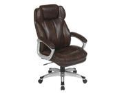 Office Star ECH85801 EC1 Executive Eco Leather Chair with Padded Arms Coated Base and Built in Adjustable Headrest Espresso