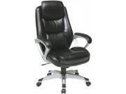 Office Star ECH89186 EC3 Executive Eco Leather Chair with Padded Arms Headrest and Coated Base Feturing Coil Spring Seating Comfort Black