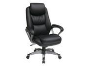 Office Star ECH89187 EC3 Executive Eco Leather Chair with Padded Arms Headrest and Coated Base Feturing Coil Spring Seating Comfort Black