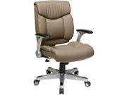 Office Star FL89675 U10 Faux Leather Managers Chair with Flip Arms Chocolate Chip