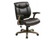 Office Star Work Smart ECH8967K5 EC1 Managers Espresso Eco Leather Chair with Flip Padded Arms and Cocoa Base