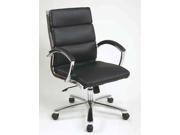 Office Star OSP Designs FL5388C U6 Mid Back Executive Black Faux Leather Chair