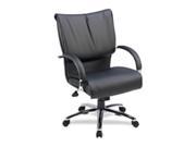 Lorell LLR69515 Mid Back Chair Leather 27in.x27in.x42 .50in. Black