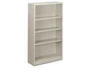 The HON COMPANY HONS60ABCQ 4 Shelf Metal Bookcase 34.5 in. W x 12.63 in. D x 59 in. H Light Gray