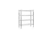 Salsbury Industries 9548S CHR 48 in. W x 63 in. H x 18 in. D Wire Shelving Stationary Chrome