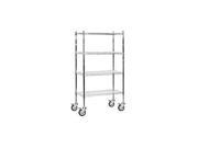 Salsbury Industries 9634M CHR 36 in. W x 80 in. H x 24 in. D Wire Shelving Mobile Chrome