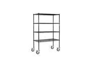 Salsbury Industries 9644M BLK 48 in. W x 80 in. H x 24 in. D Wire Shelving Mobile Black
