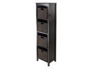 Winsome Trading 92509 5pc Storage 5 Tier Shelf with 4 Small Baskets