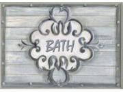 Stupell Industries WRP 905 Bath Grey Bead Board with Scroll Rect Wall Plaque
