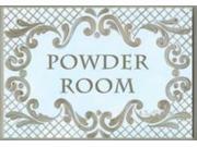 Stupell Industries WRP 907 Powder Room Aqua Gold Scroll Lattice Rect Wall Plaque