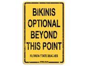 Seaweed Surf Co AA66 12X18 Aluminum Sign Bikinis Optional Florida