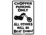 Seaweed Surf Co AA17 12X18 Aluminum Sign Chopper Parking Only