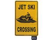 Seaweed Surf Co WT2 12X18 Aluminum Sign Jet Ski Crossing