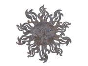 Woodland Import 93706 Metal Sun Wall Decor with Burnished Blue Highlights