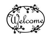 Village Wrought Iron WEL 164 Medium Floral Welcome Sign