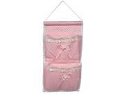 Blancho Bedding YF WH079 Polka Dot and Lace Pink Wall Hanging Hanging Baskets Wall Baskets Wall Pocket